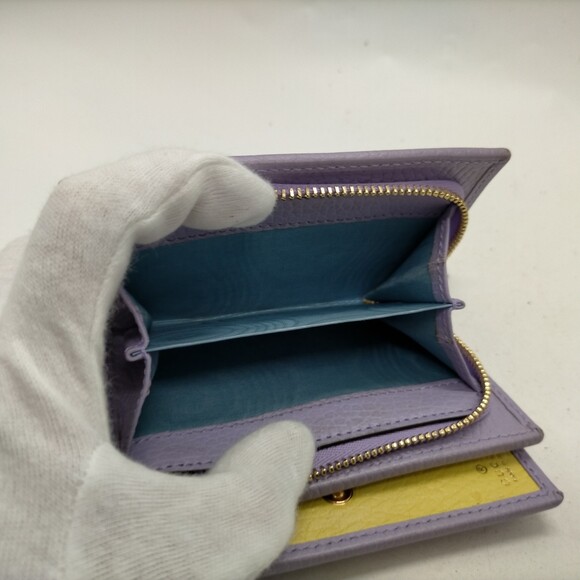 No Tariff Gucci Wallet Purple Leather #195437G15 - Picture 6 of 8